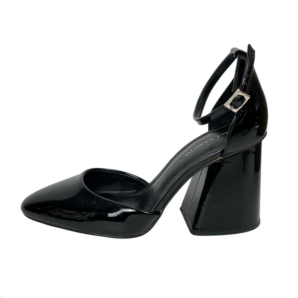 Vince Camuto Women's Black Patent Pointed Toe Block Heels d'Orsay Pumps Sz 7.5